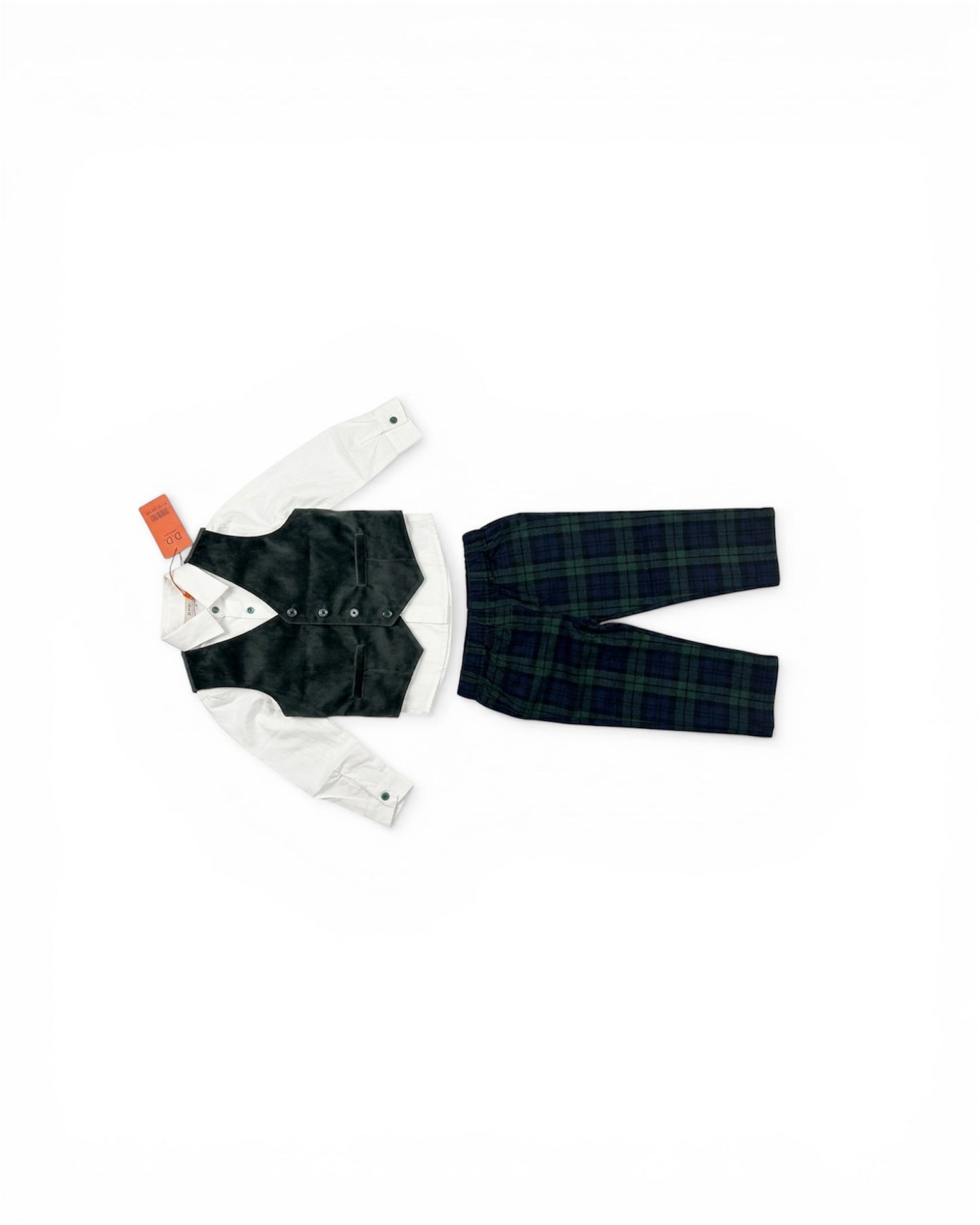 Formal Green Velvet Vest suit set