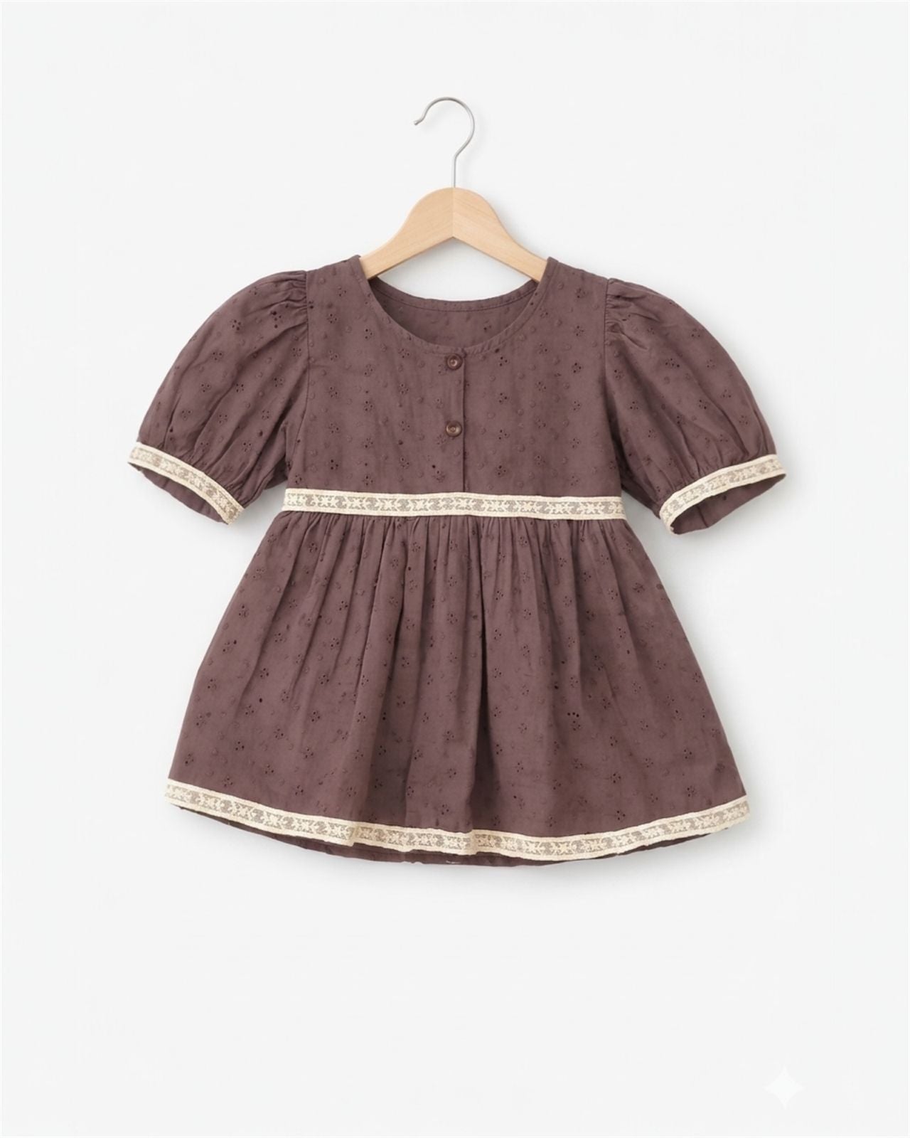 Luxury Cotton Lace Detail Girls Dress