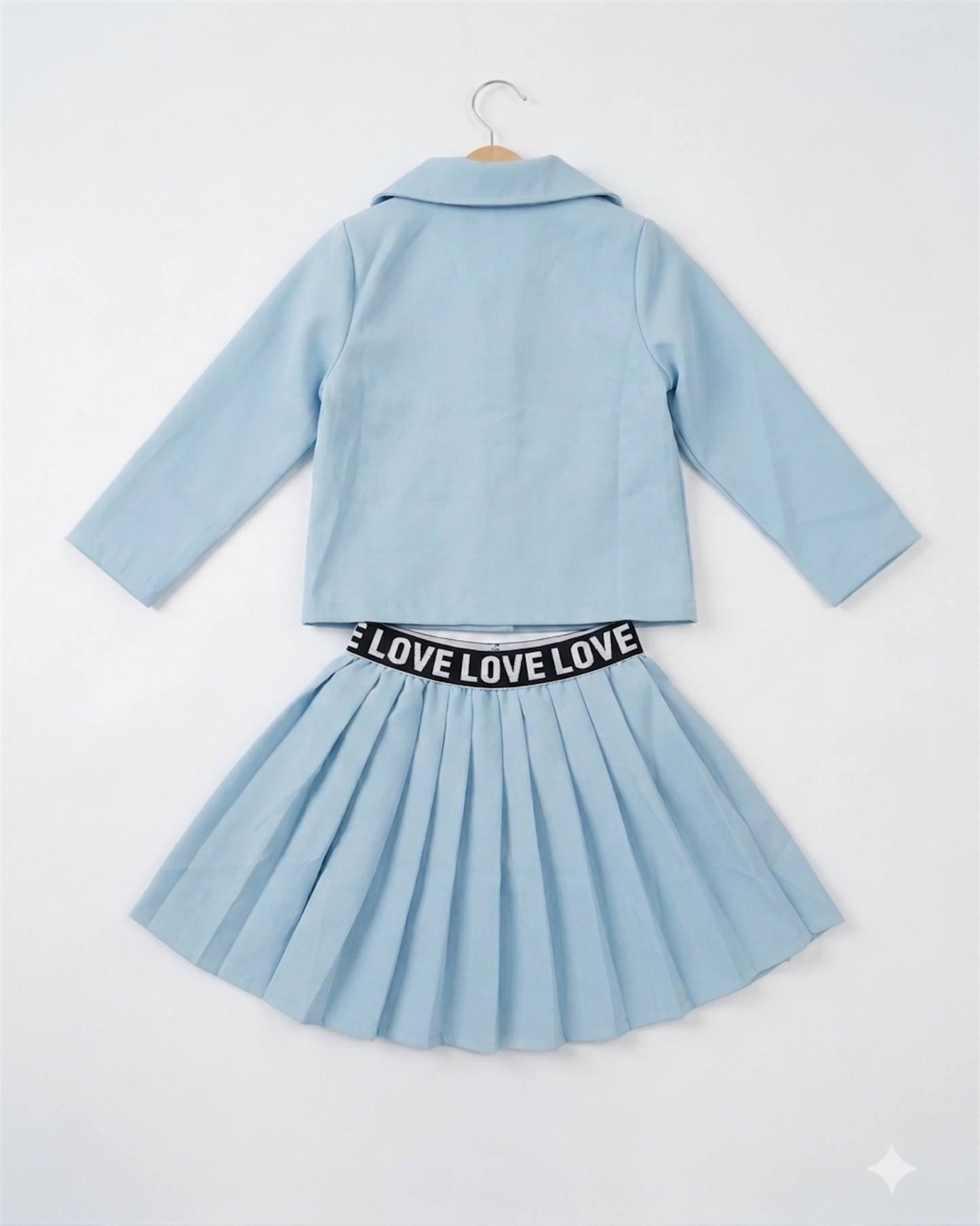 Royal Blue Blazer Set with Inner Top & Matching Skirt