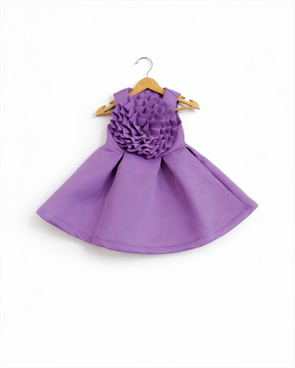 Purple Sleeveless Flower Frock