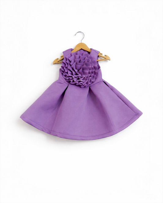 Purple Sleeveless Flower Frock