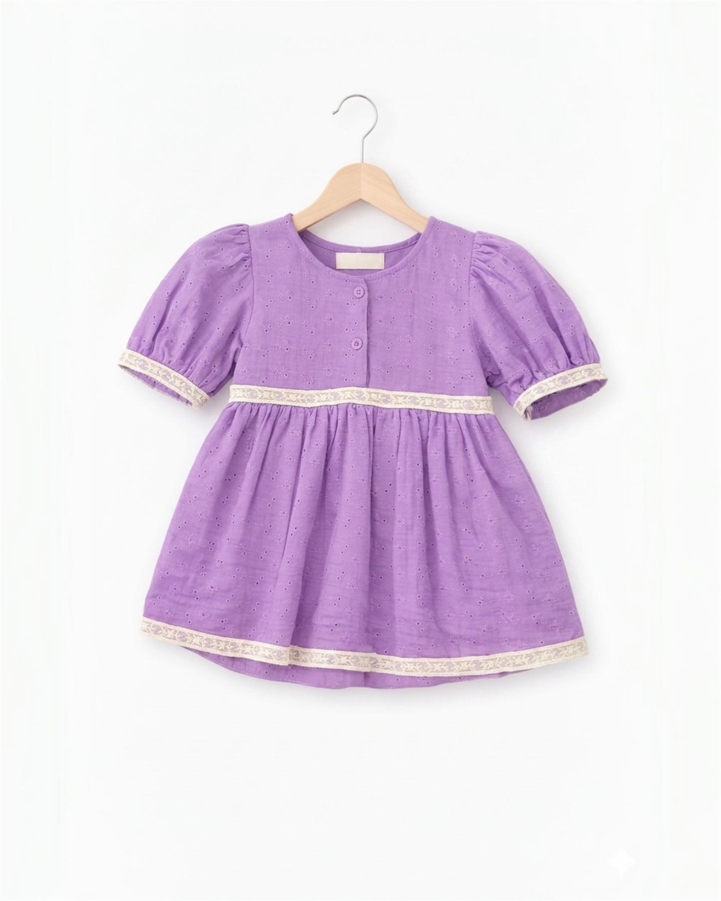 Lavender Lace Trim Baby Dress