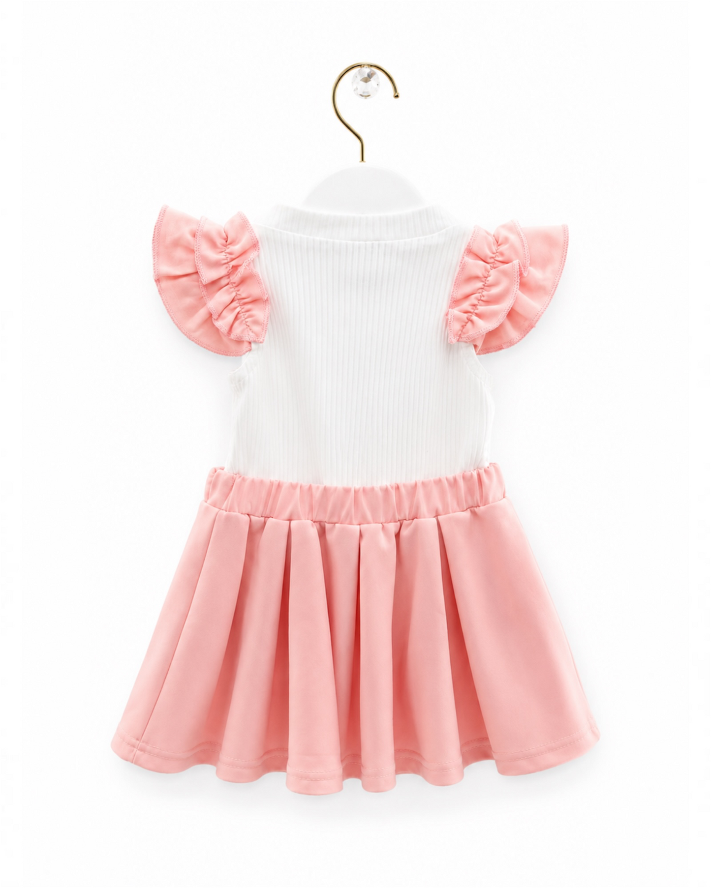 Rosé Elegance Bow Skirt Set for girls
