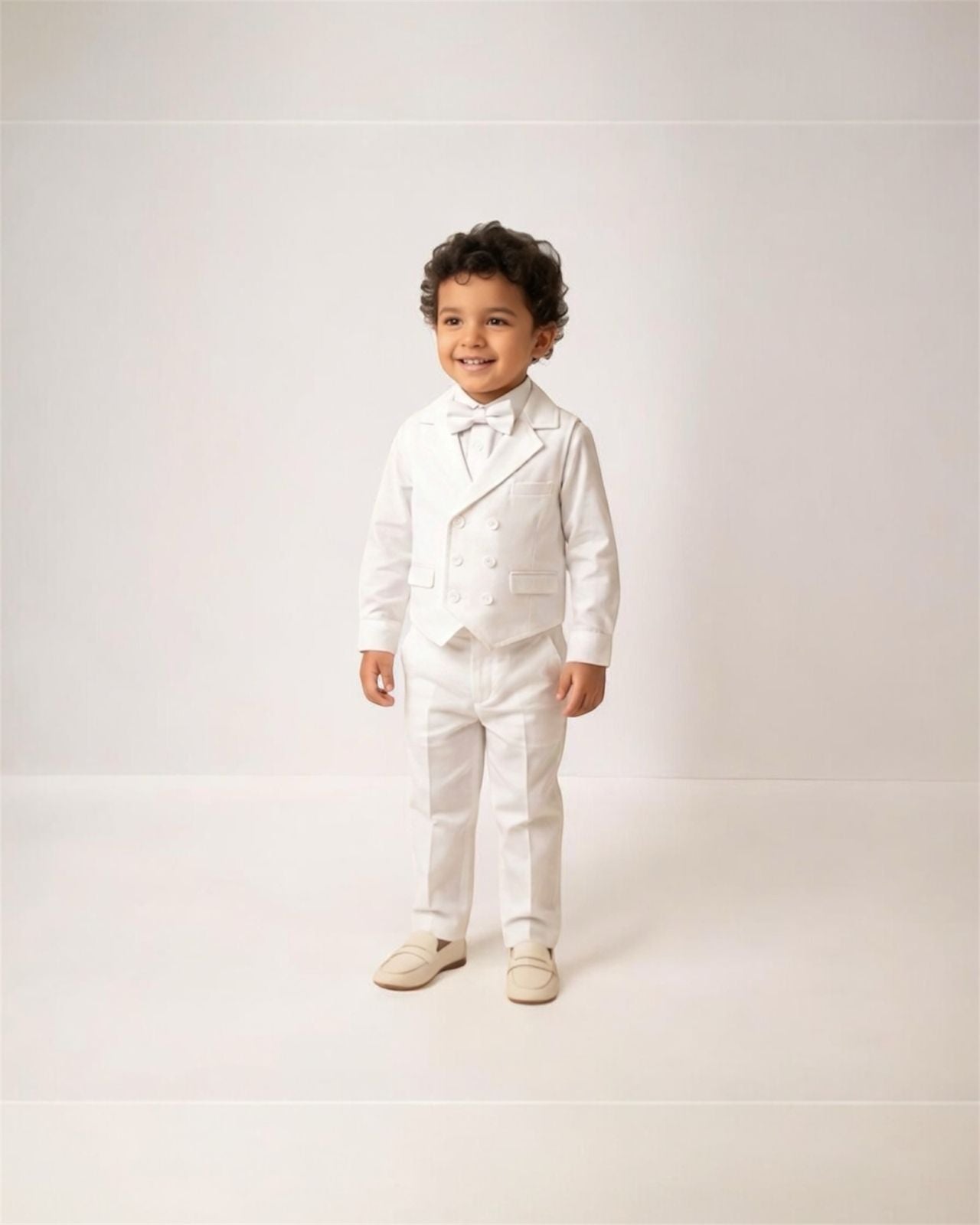 Formal white vest suit set
