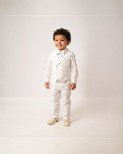 Formal white vest suit set