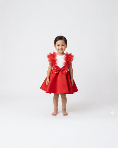 Red Ruffle Top & Skirt Set