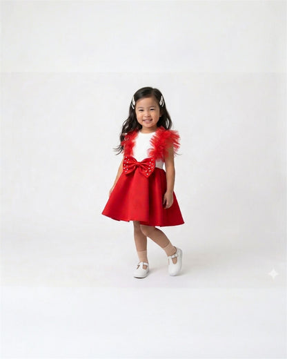 Red Ruffle Top & Skirt Set
