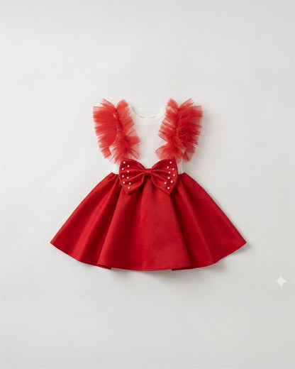 Red Ruffle Top & Skirt Set