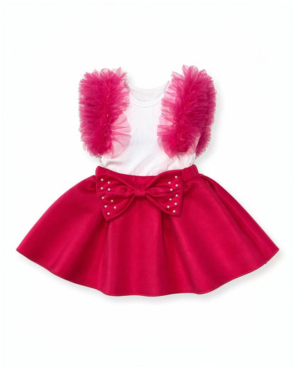 Pink Ruffle Top & Skirt
