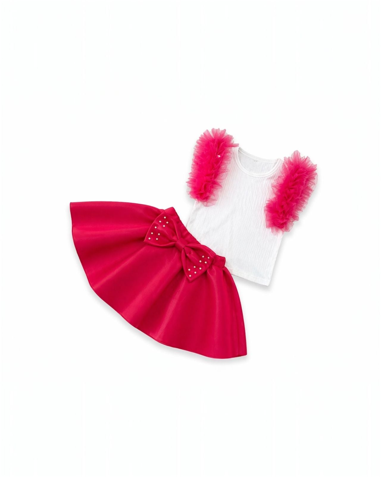 Pink Ruffle Top & Skirt