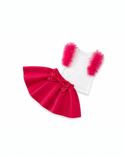Pink Ruffle Top & Skirt
