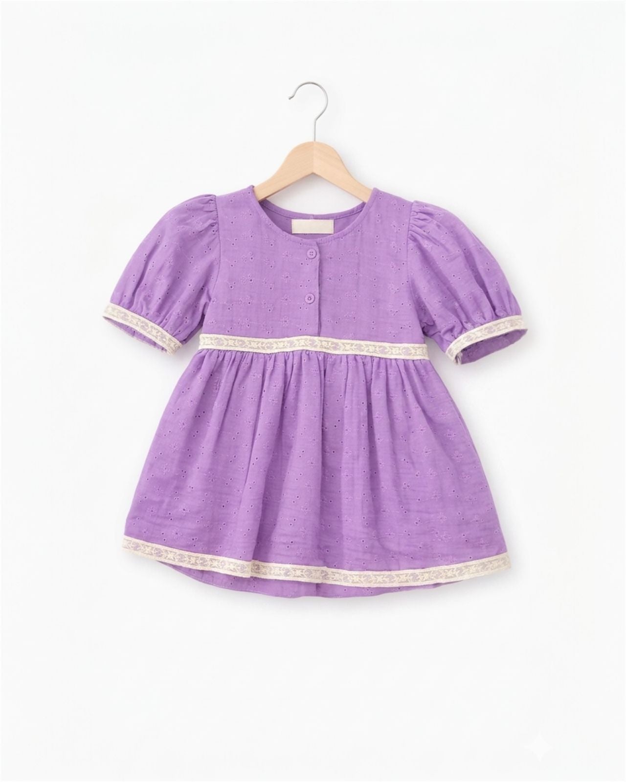 Lavender Lace Trim Baby Dress