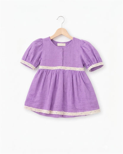 Lavender Lace Trim Baby Dress