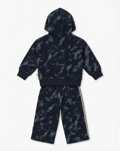 Black Tie-Dye Girl's Cord Set