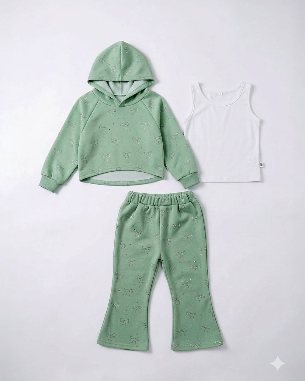 Sage Green 3 Piece Sparkle Cord Set