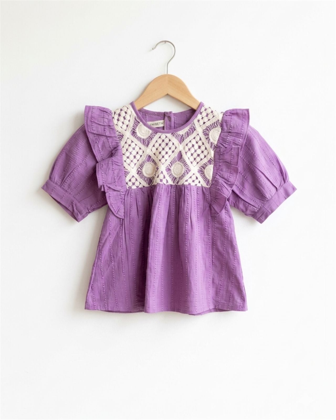 Lavender Lace Detail Girls Top