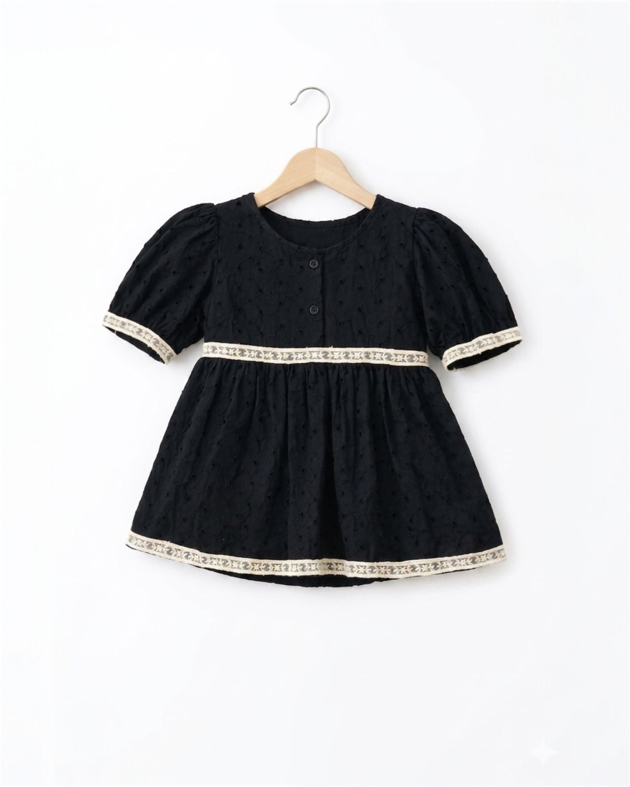 Midnight Noir Eyelet Empire Top
