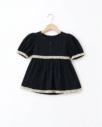 Midnight Noir Eyelet Empire Top