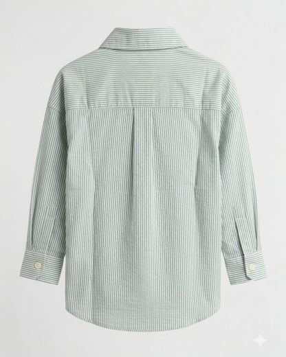 Mint Stripe Classic Shirt for Boys