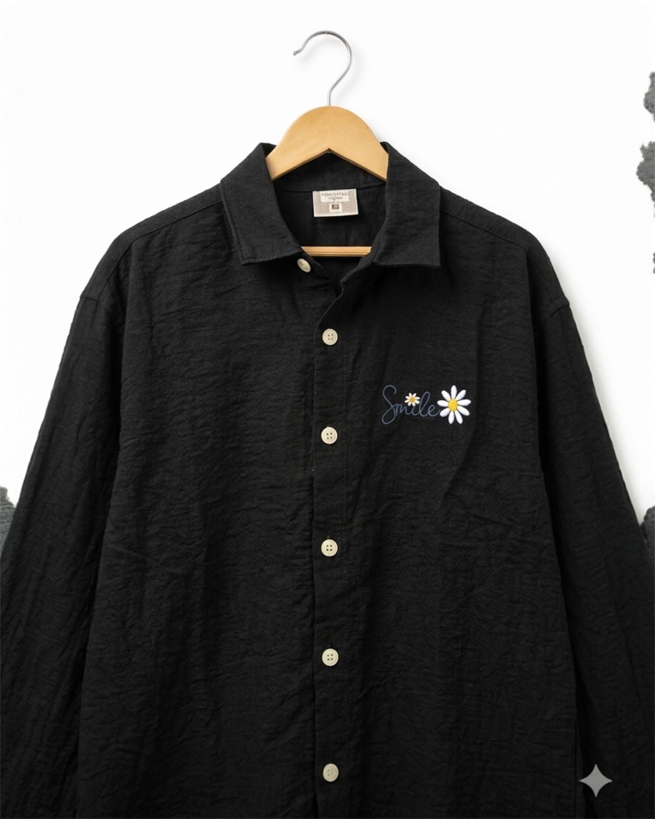 Daisy Charm Black Shirt for Boys