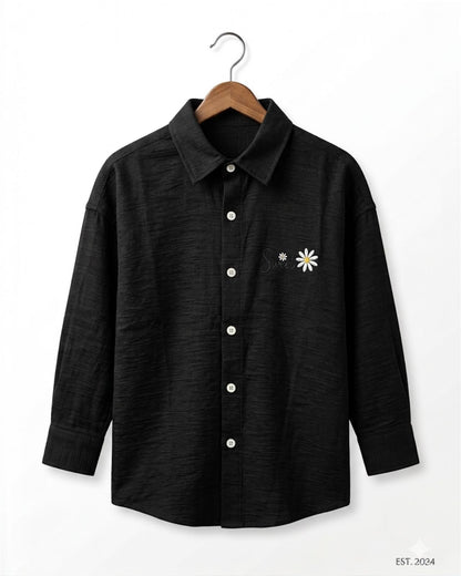 Daisy Charm Black Shirt for Boys