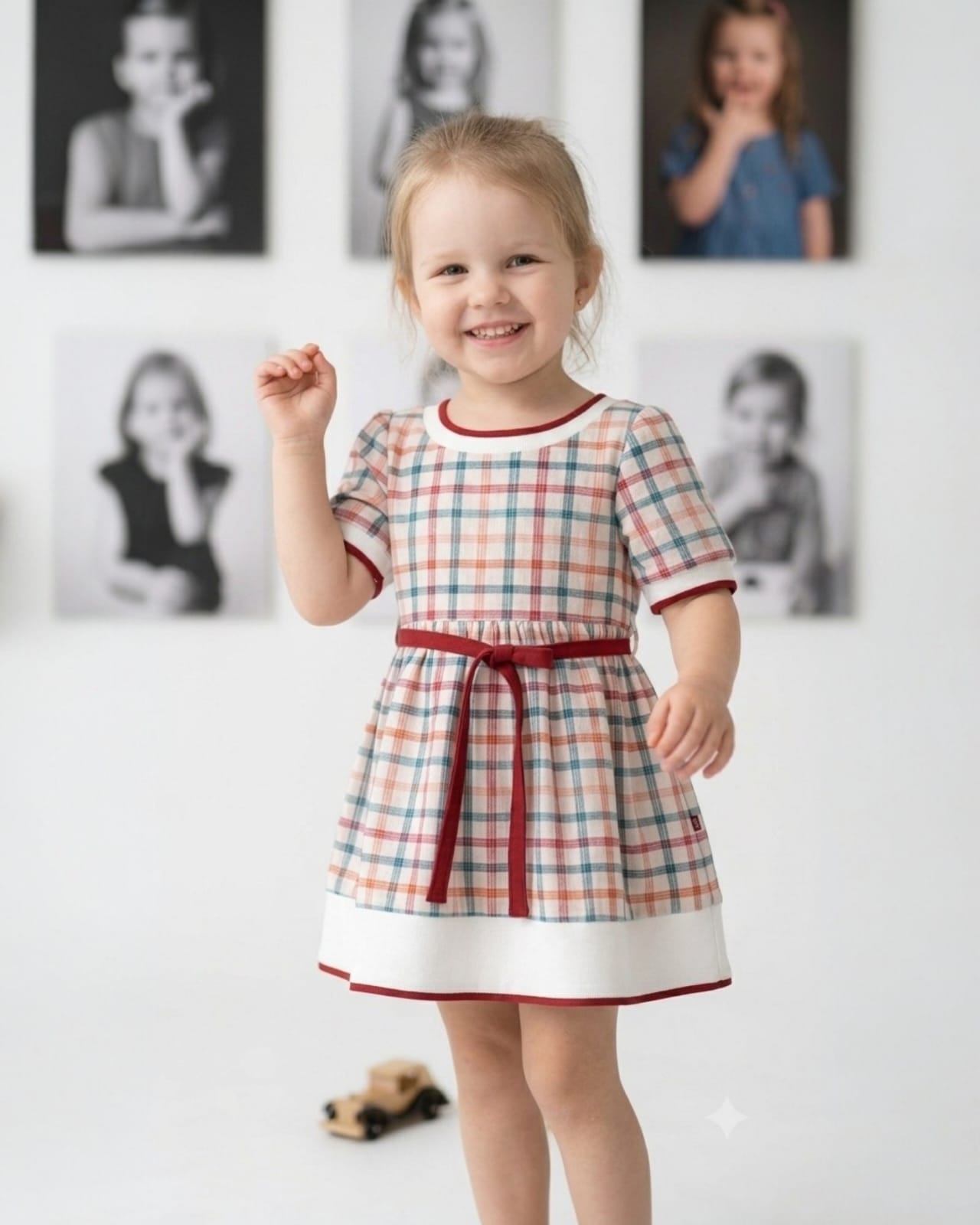 Classic Checkered Girls Dress