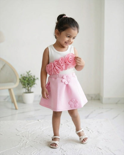 Pink Floral Party Dress for girls