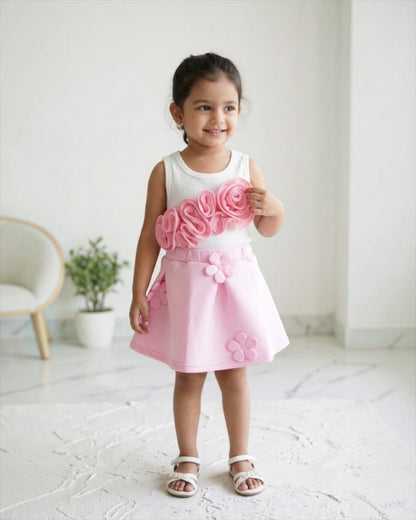 Pink Floral Party Dress for girls