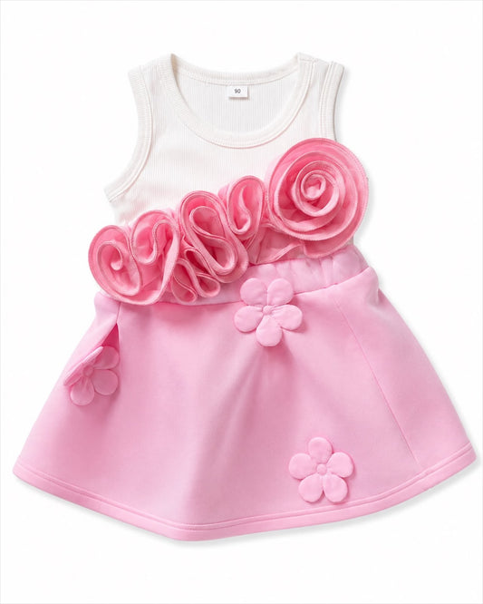 Pink Floral Party Dress for girls