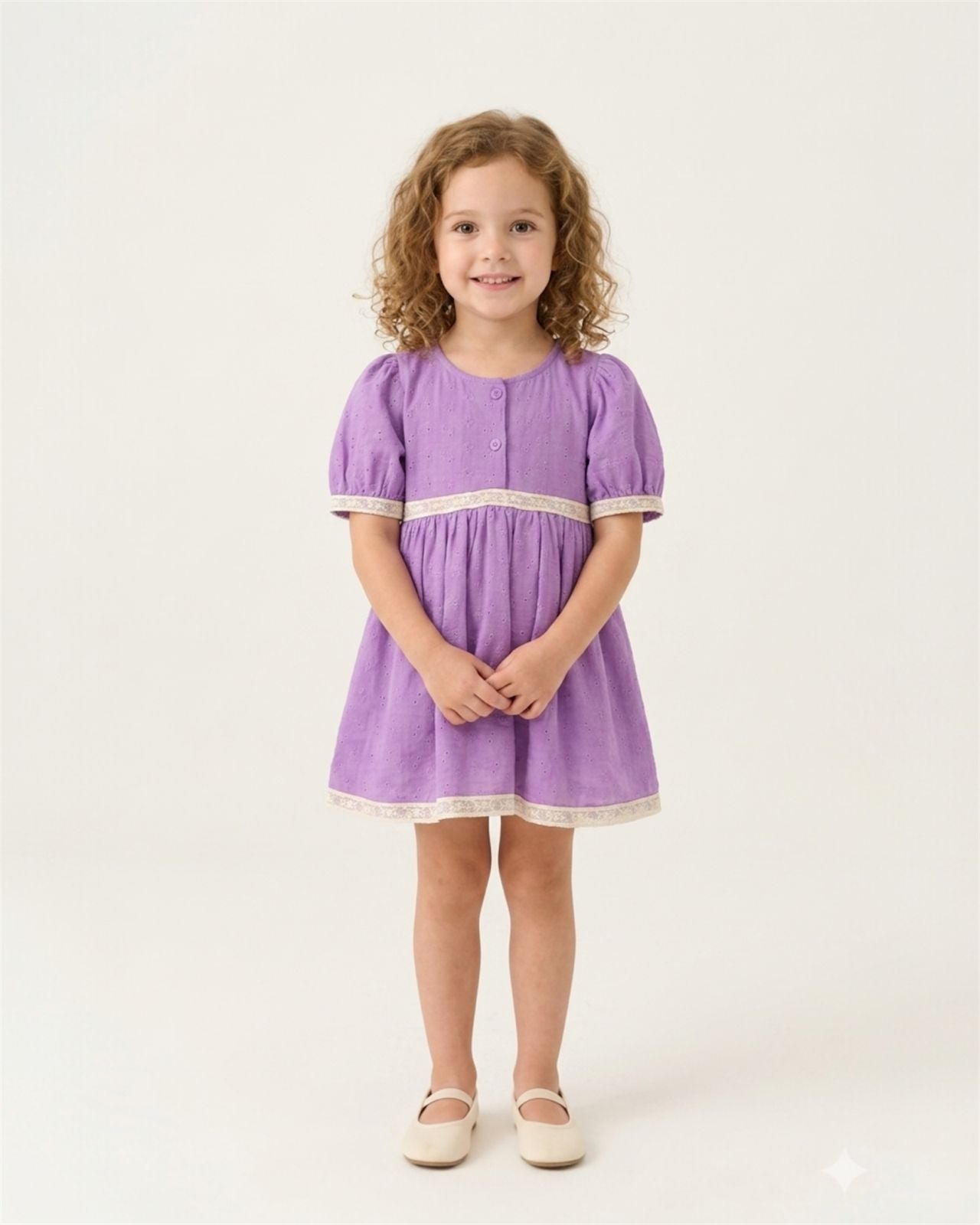 Lavender Lace Trim Baby Dress