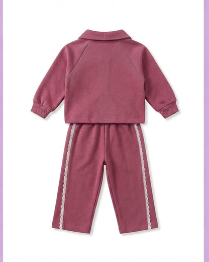 Dark Pink Lace cord Set