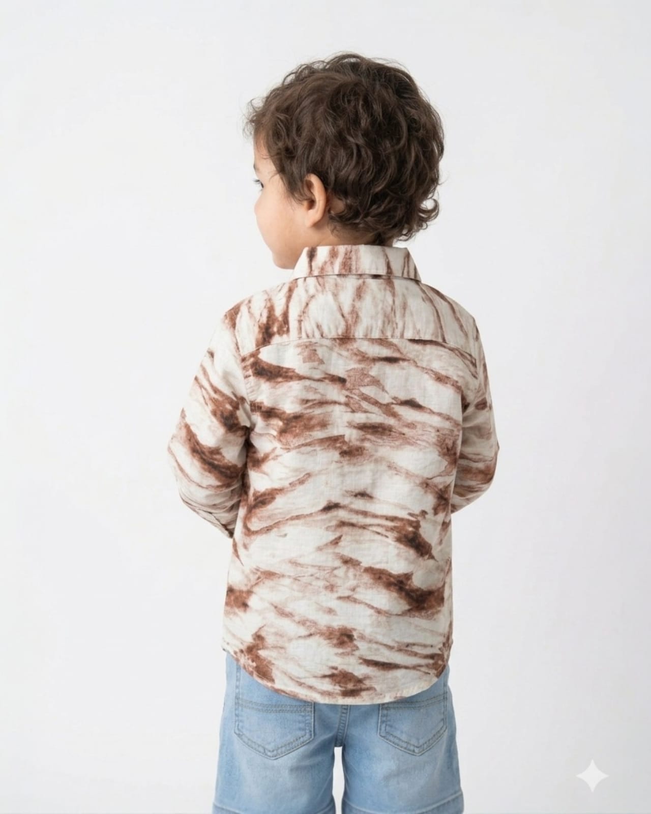 Marble Print Classic Kids Shirt for Boys