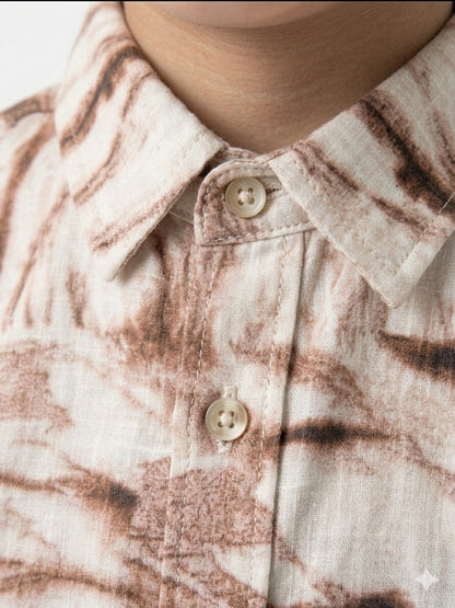 Marble Print Classic Kids Shirt for Boys