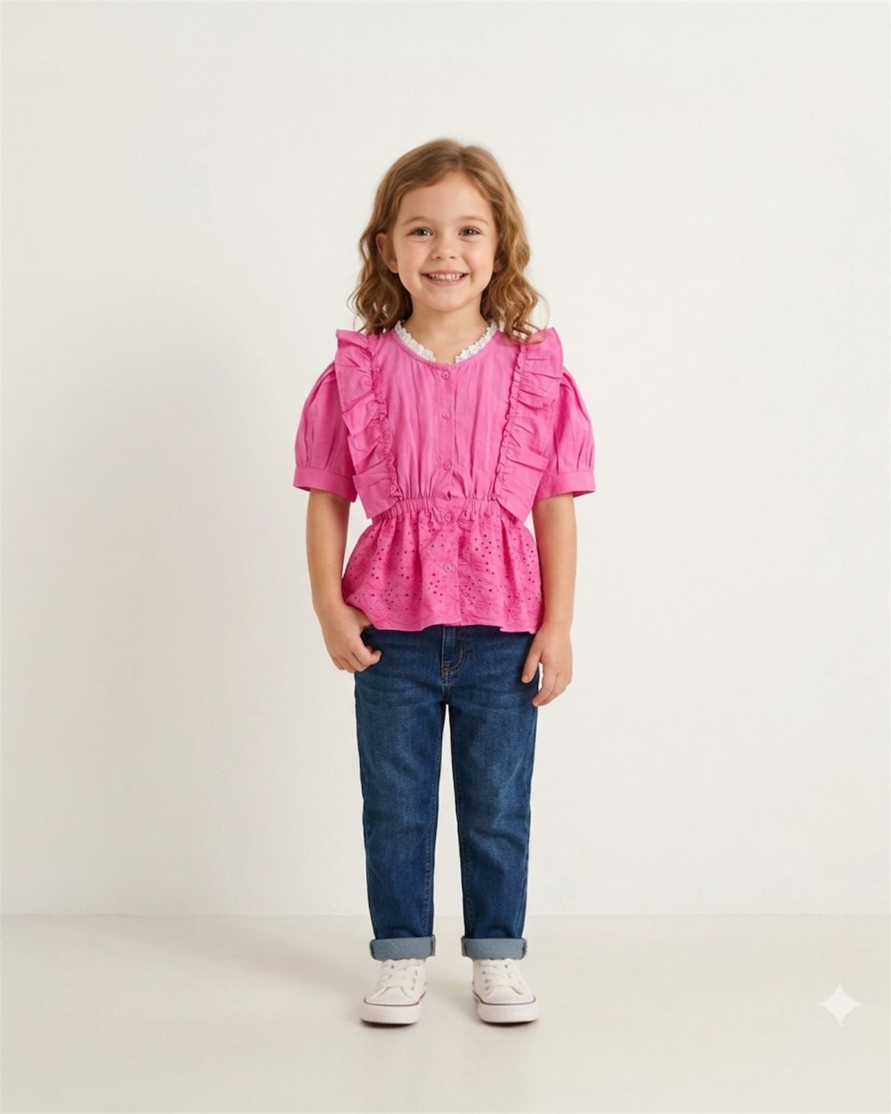 Blush Elegance Ruffle Peplum Top